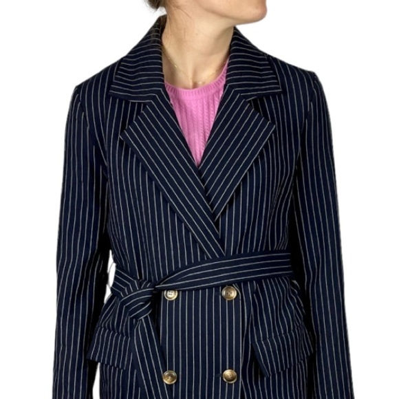 CHOOSY SUIT YOURSELF DOUBLE BREASTED TIE WAIST NOTCH COLLAR JACKET MINI DRESS - Picture 7 of 15